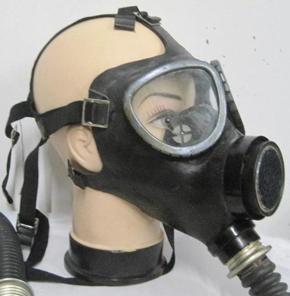 Gasmaske Fetisch Black Style Gummi Filter Poppers Halloween Prepper Latex